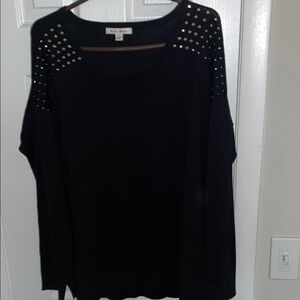 Black Studded Women's Top